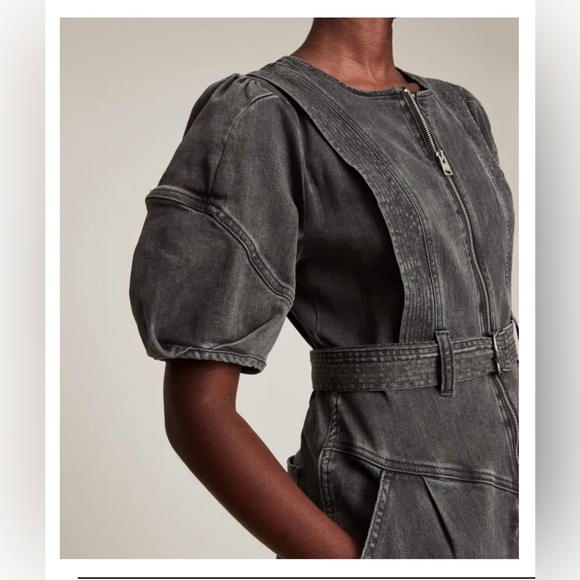 Revolve X All Saints Utility Denim Jumpsuit Dark gray Size - 4 like new - Picture 4 of 9